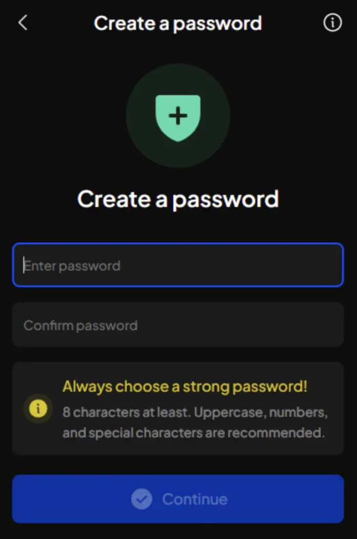 Tạo mật khẩu chính (Master Password)